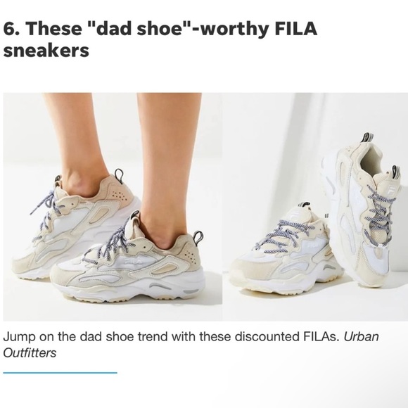 FILA Ray Tracer Chunky Sneaker Taupe white Beige neutral Tan 8.5 used - Picture 7 of 15